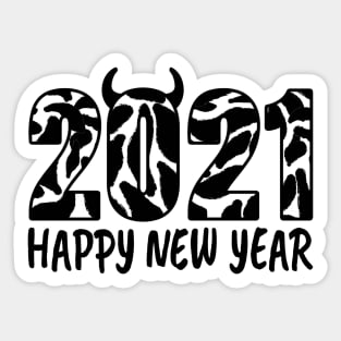 2021 Bull, Happy Chinese New Year, Happy New Year 2021, 2021 Year of The Ox, Symbol of the Year 2021, Sticker